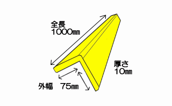 危険な角部分に接着して使用するゴムチップ製品コーナーガード